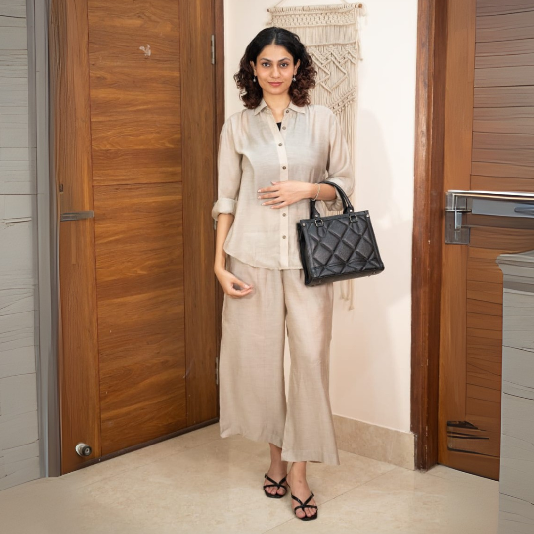 Women classic shirt pant style co ord set