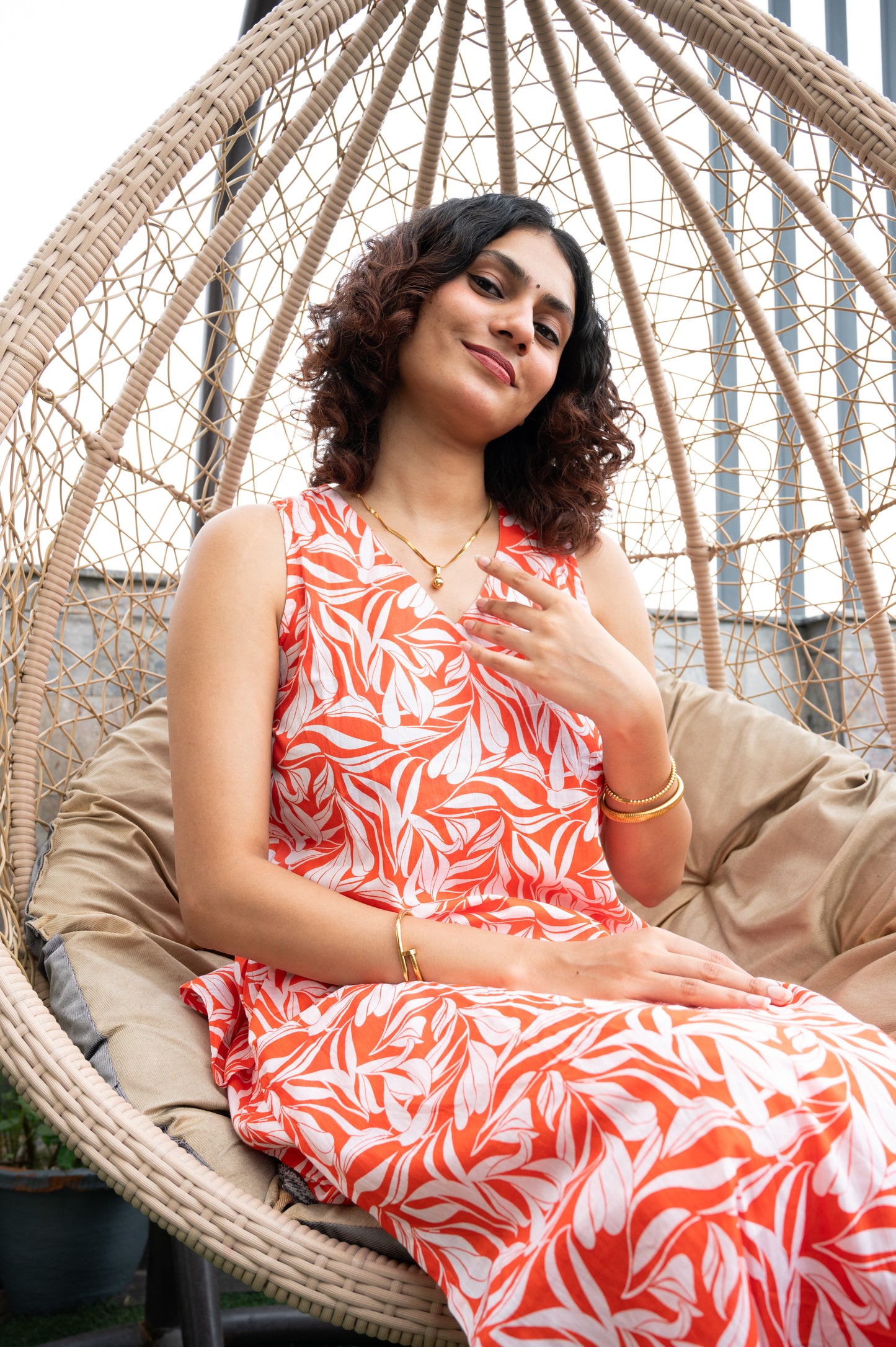 Printed Orange  co - ord Set