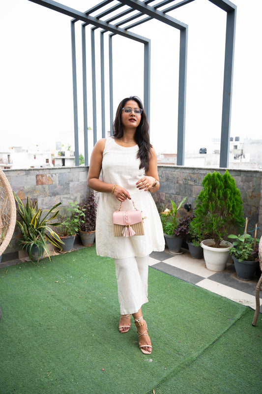 Off-White Cotton Co-ord Set | Elegant & Comfortable