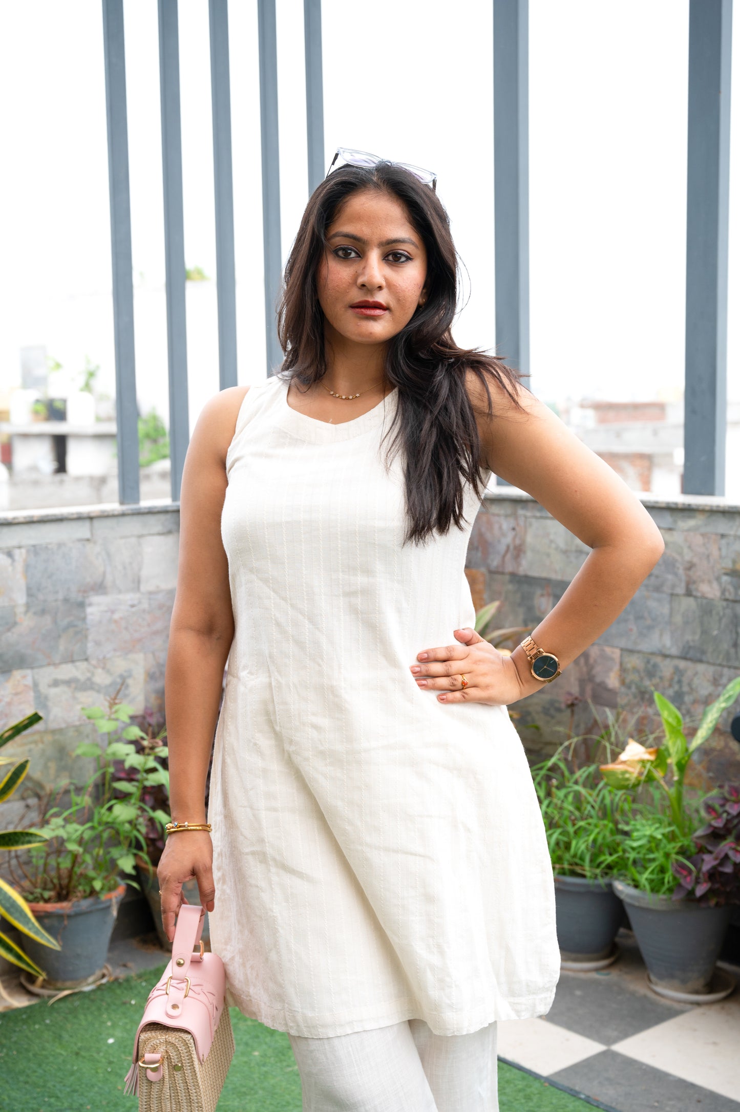 Off-White Cotton Co-ord Set | Elegant & Comfortable