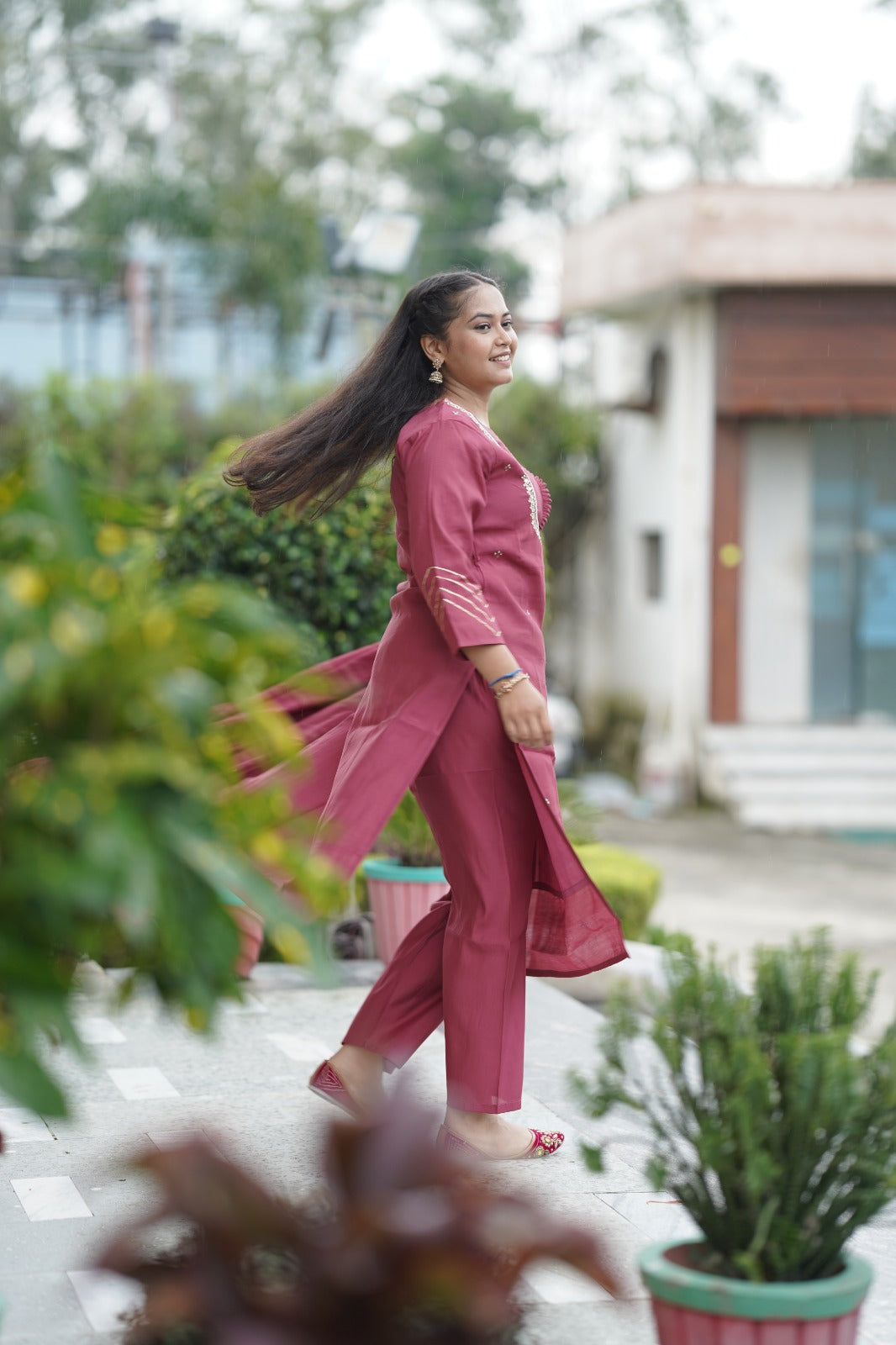 Roman silk suit set