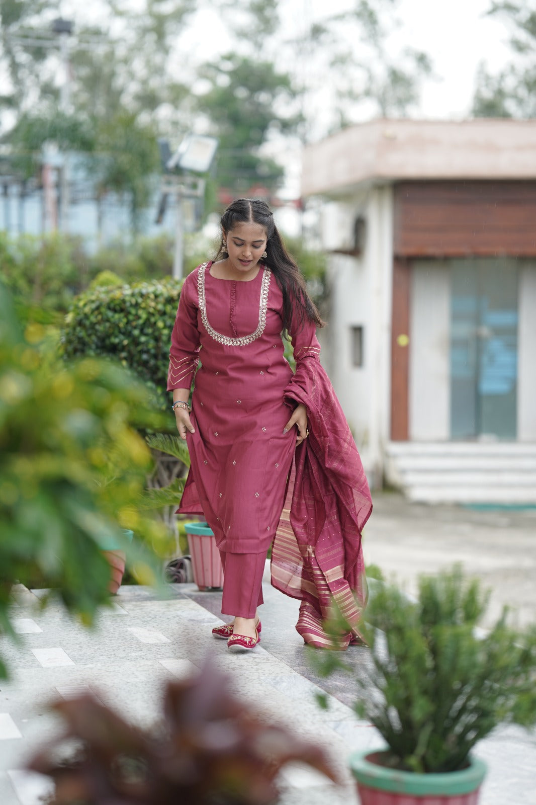 Roman silk suit set