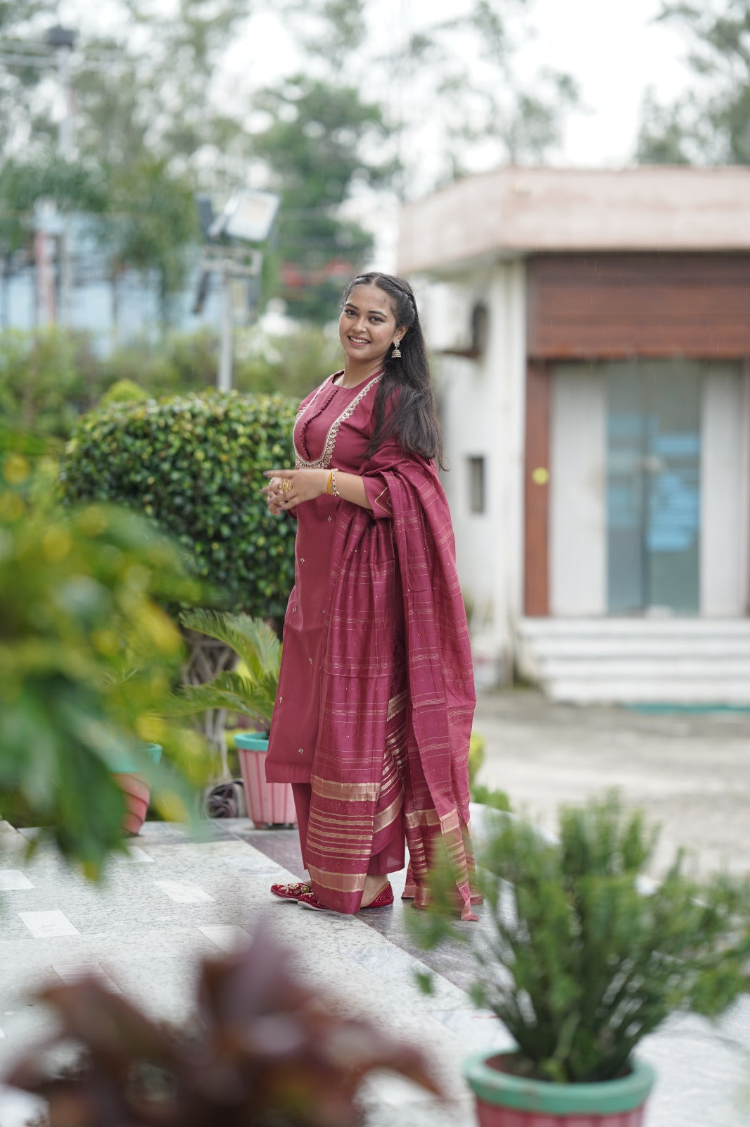 Roman silk suit set