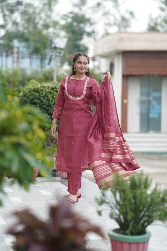 Roman silk suit set